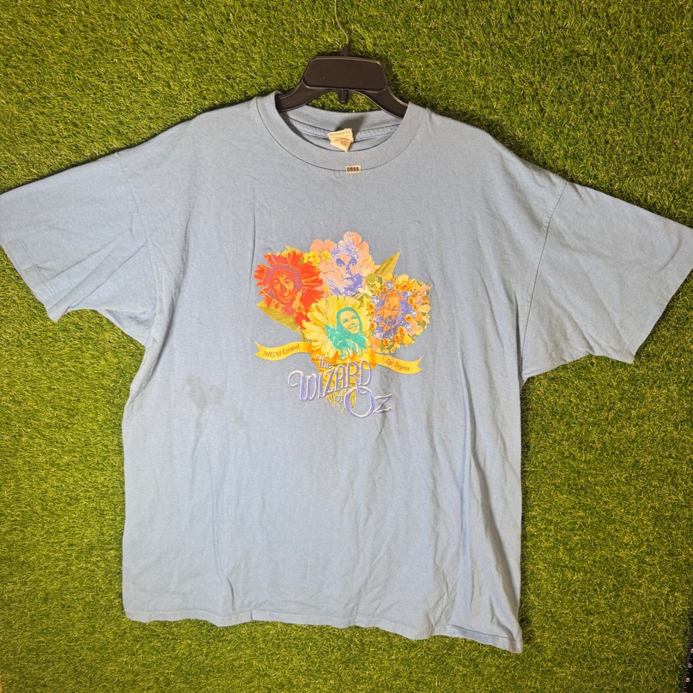 Vintage 1993 Wizard of Oz T-Shirt XXL Blue MGM Grand Las Vegas 90s Movie Tee USA